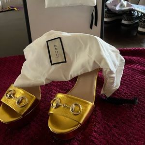 Gold Gucci Platforms sz 8